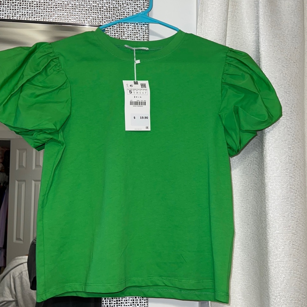 Zara Puffy Sleeve T Shirt